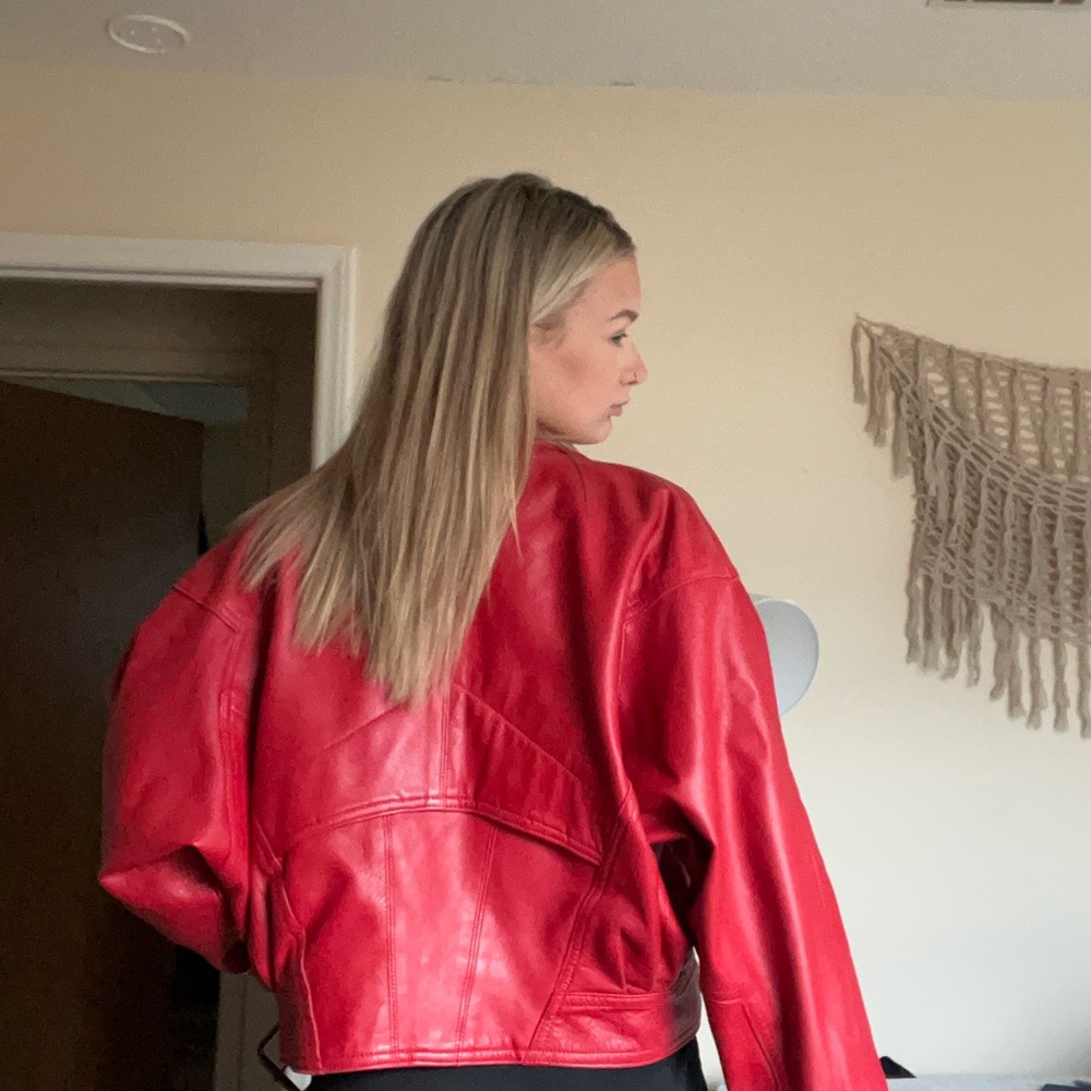 Christian Lauren Red Leather Jacket